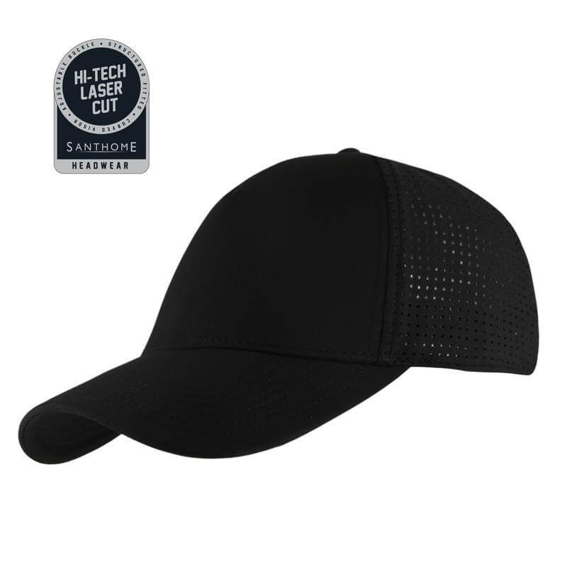 Santhome 5 Panel DryNCool® Sports Cap - Black