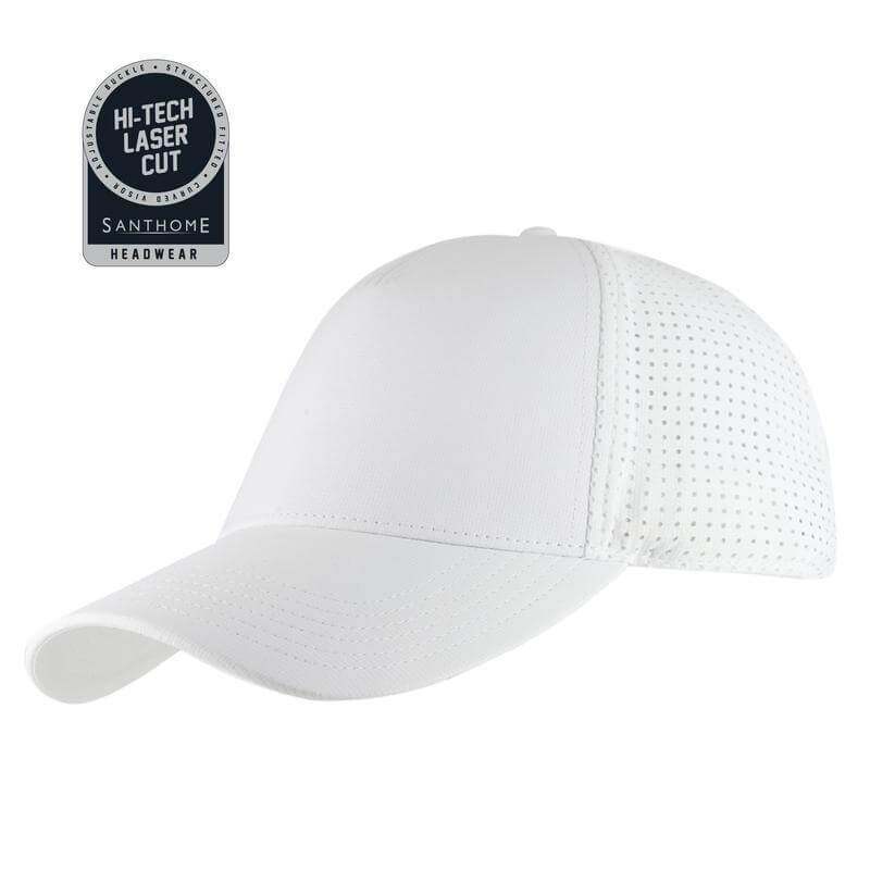 Santhome 5 Panel DryNCool® Sports Cap - White