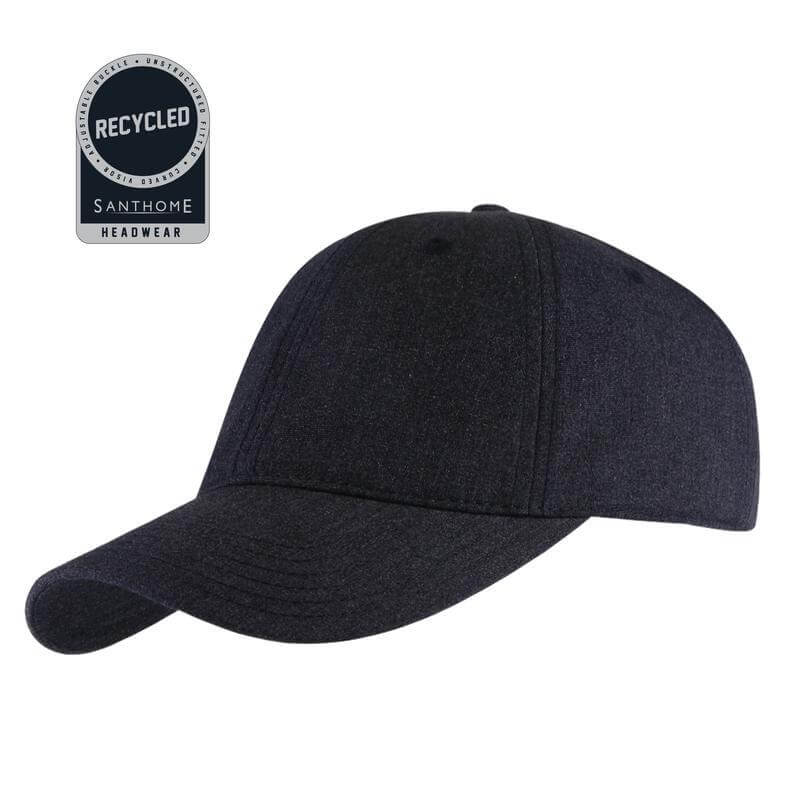 Santhome Recycled 6 Panel Relaxed Fit Cap - Navy Blue