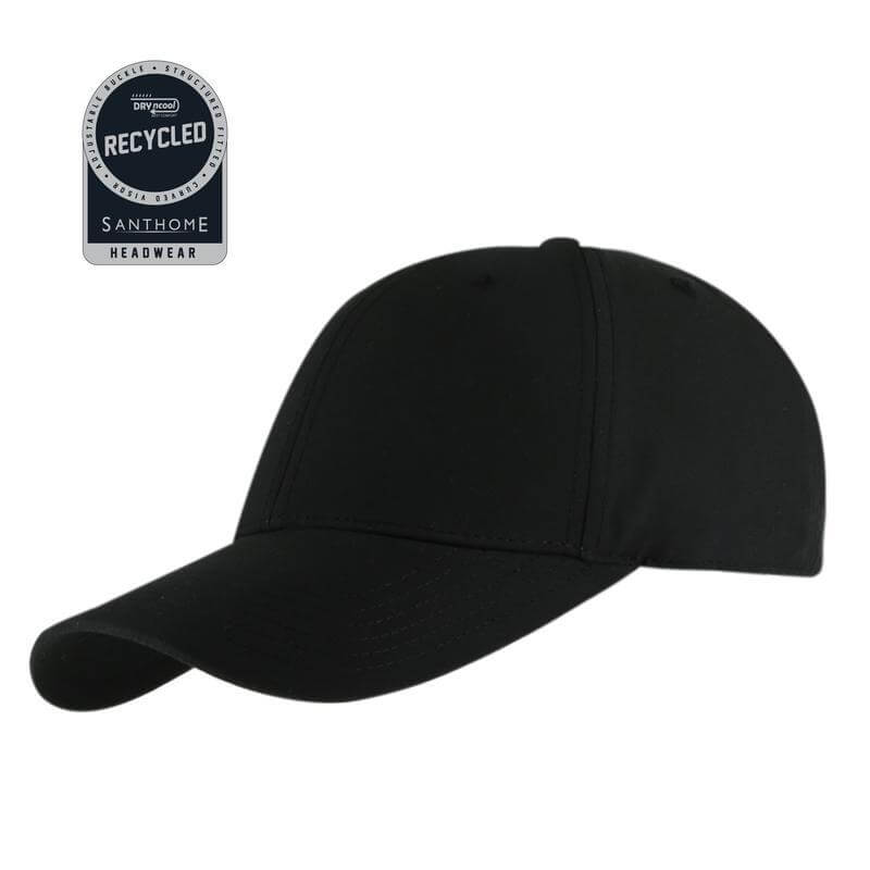 Santhome RPET 6 Panel DryNCool® Sport Cap - Black