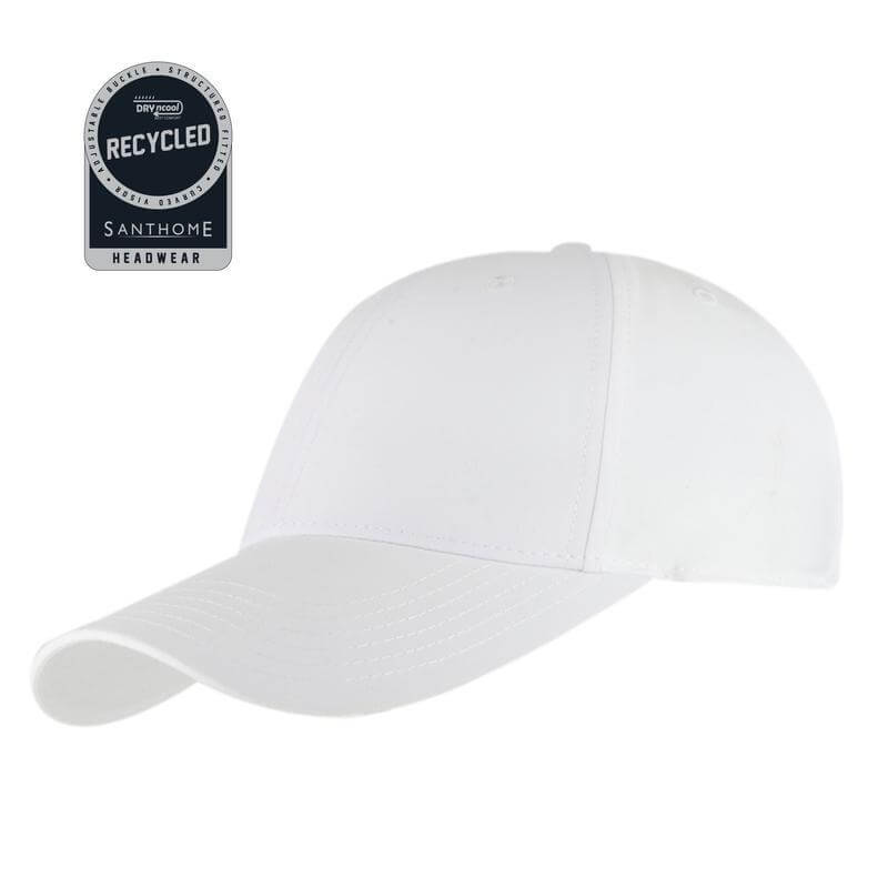 Santhome RPET 6 Panel DryNCool® Sport Cap - White