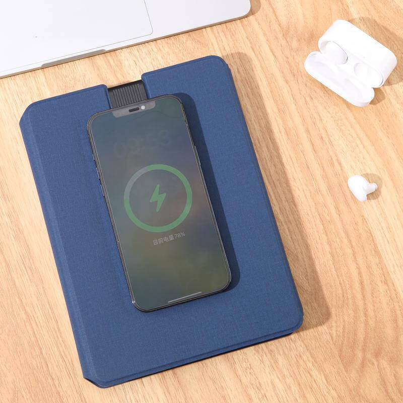 CHANGE ZERO Recycled 10000mAh 15W MagSafe Wireless A5 Organizer 32GB - Navy Blue