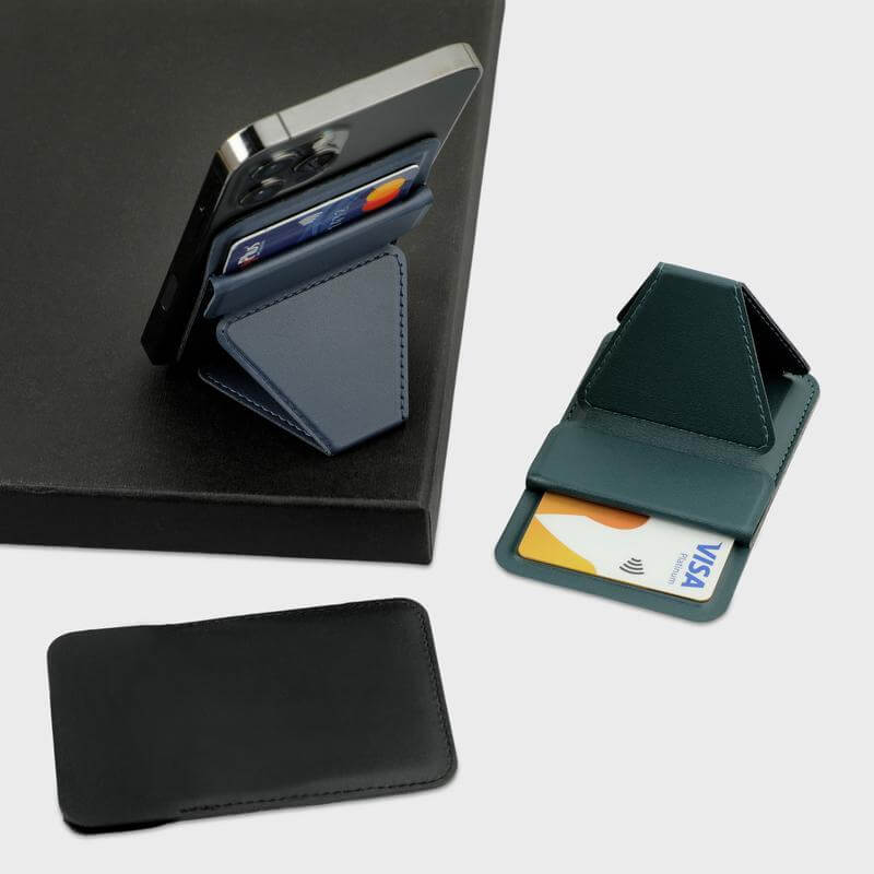 Mag Card Holder with Phone Stand - Black