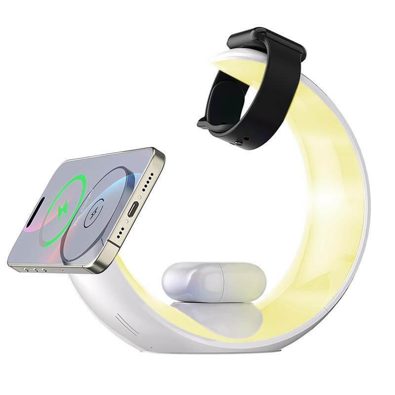 Giftoloy 4-in-1 Wireless Charger with Night Light - White
