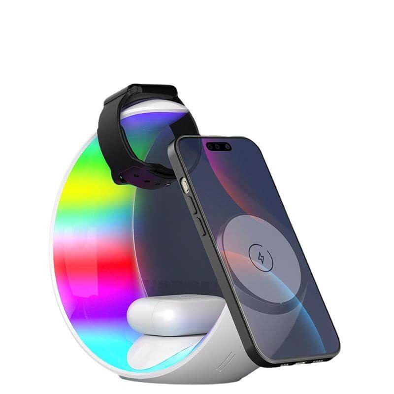 Giftoloy 4-in-1 Wireless Charger with Night Light - White