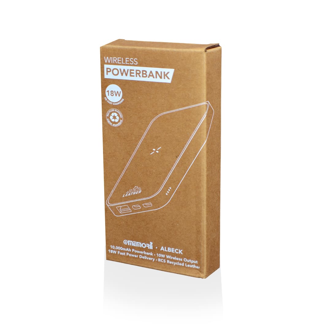 Recycled Leather 10000mAh PD Powerbank - Black