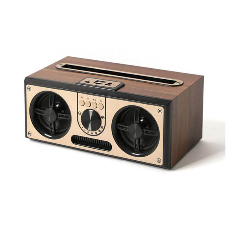 Giftology Retro Wood 20W Bluetooth Speaker with FM