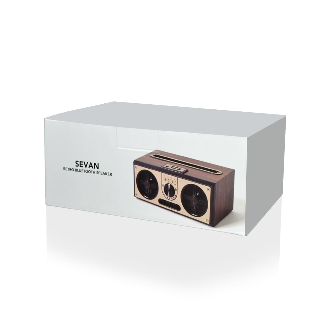 Giftology Retro Wood 20W Bluetooth Speaker with FM