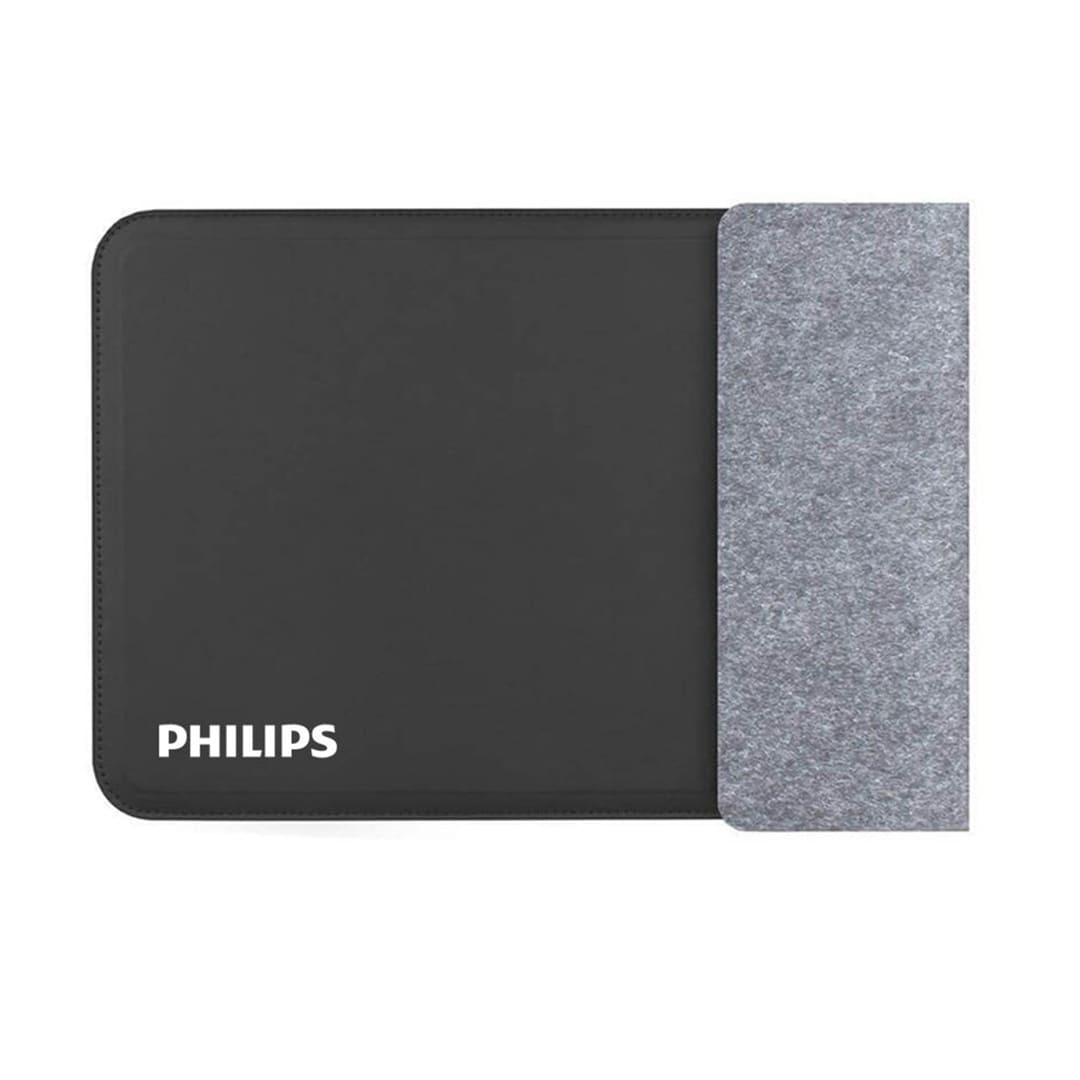 Giftology 14" Felt Laptop Sleeve With 15W Magnetic Charger - Black
