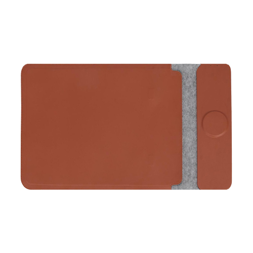 Giftology 14" Felt Laptop Sleeve With 15W Magnetic Charger - Tan