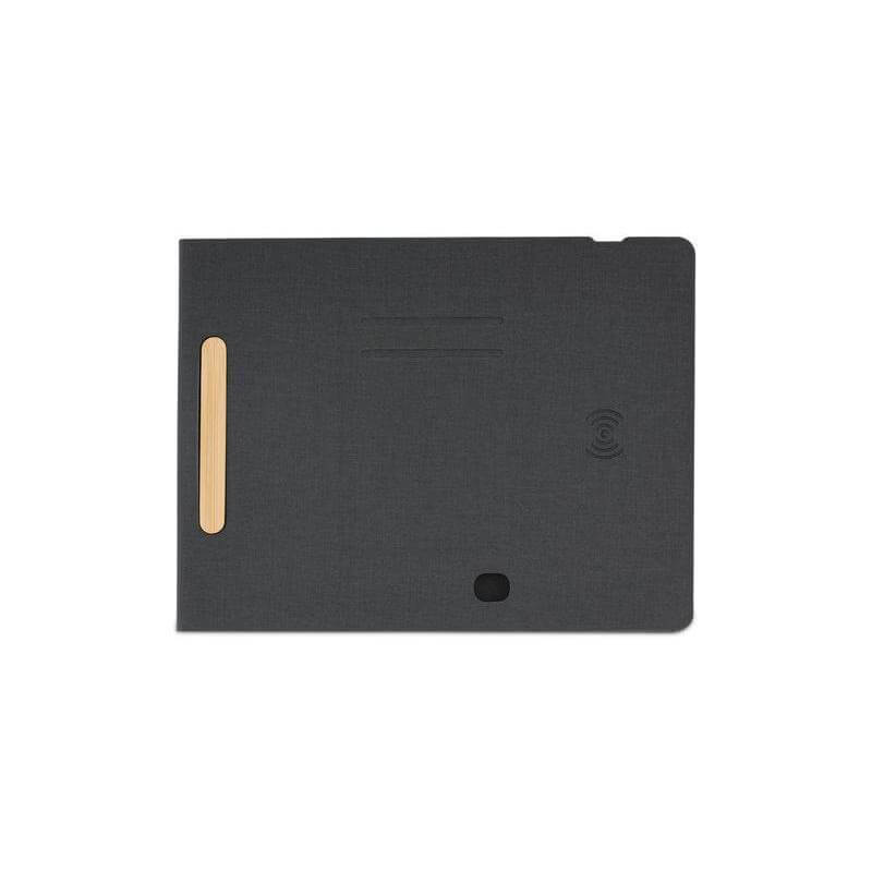 CHANGE ZERO Recycled PU 15W Wireless Mousepad & Desk Organizer - Black