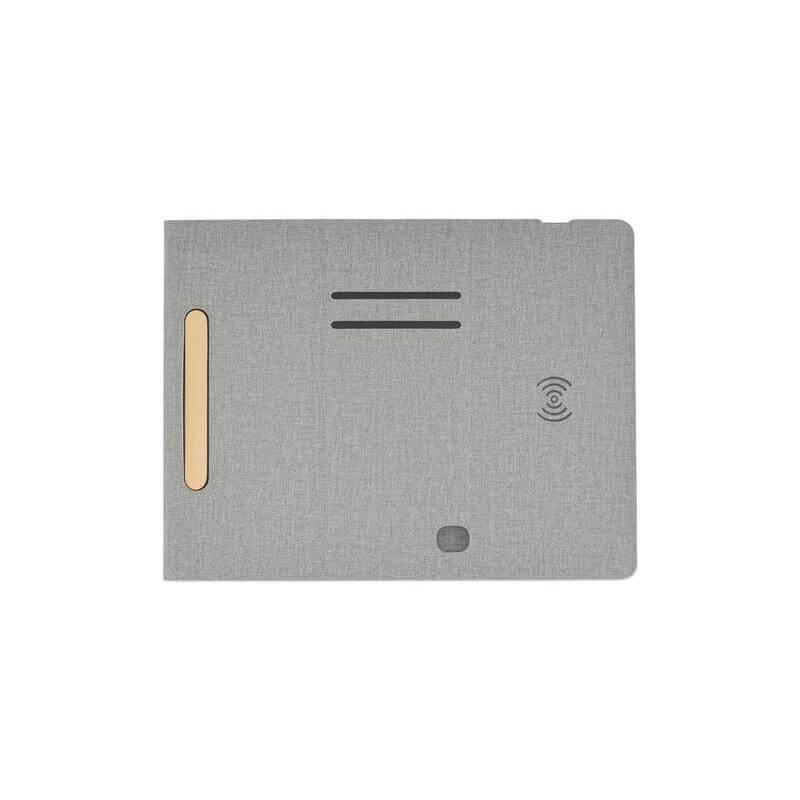 CHANGE ZERO Recycled PU 15W Wireless Mousepad & Desk Organizer - Grey