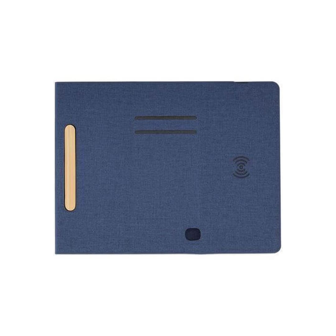 CHANGE ZERO Recycled PU 15W Wireless Mousepad & Desk Organizer - Navy Blue