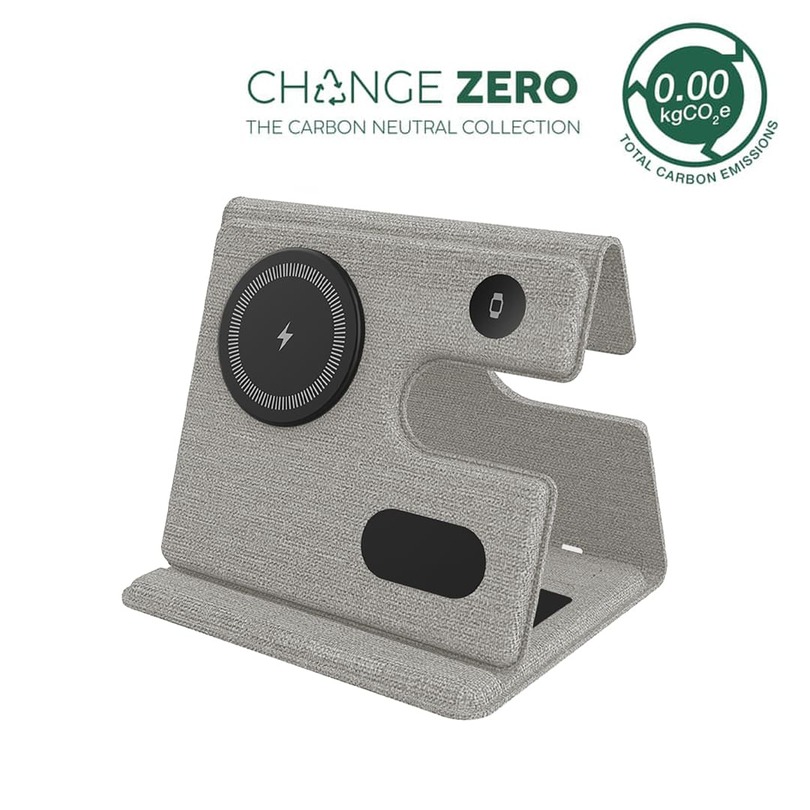 CHANGE ZERO Recycled 3-in-1 Wireless Charger Station - Grey