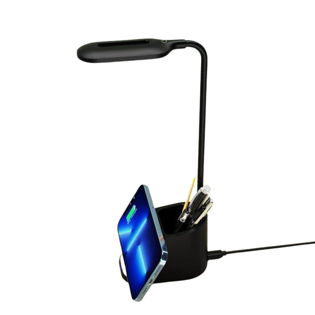 Giftology 3-in-1 Desk Lamp with 15W Wireless Charger & Pen Holder - Black