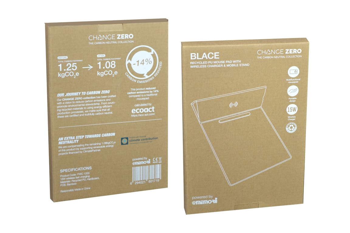 CHANGE ZERO Recycled PU 15W Wireless Mousepad & Desk Organizer - Green