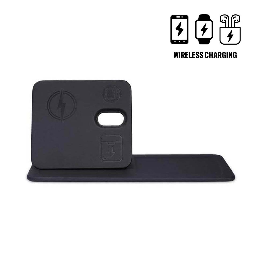 Giftology 3-in-1 Magnetic Wireless Charger Desk Tray - Black