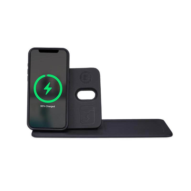 Giftology 3-in-1 Magnetic Wireless Charger Desk Tray - Black