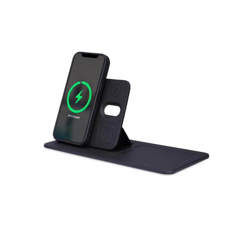 Giftology 3-in-1 Magnetic Wireless Charger Desk Tray - Black