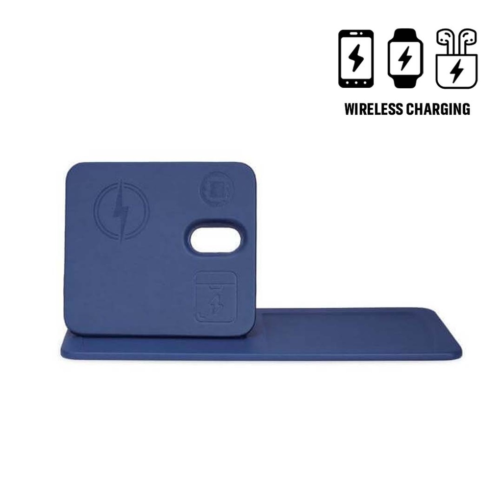 Giftology 3-in-1 Magnetic Wireless Charger Desk Tray - Navy
