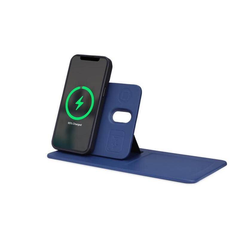 Giftology 3-in-1 Magnetic Wireless Charger Desk Tray - Navy