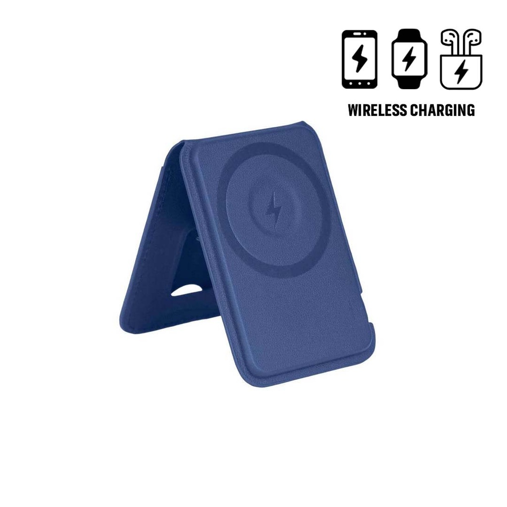 Giftology 3-in-1 Magnetic Wireless Charger Card Holder - Navy