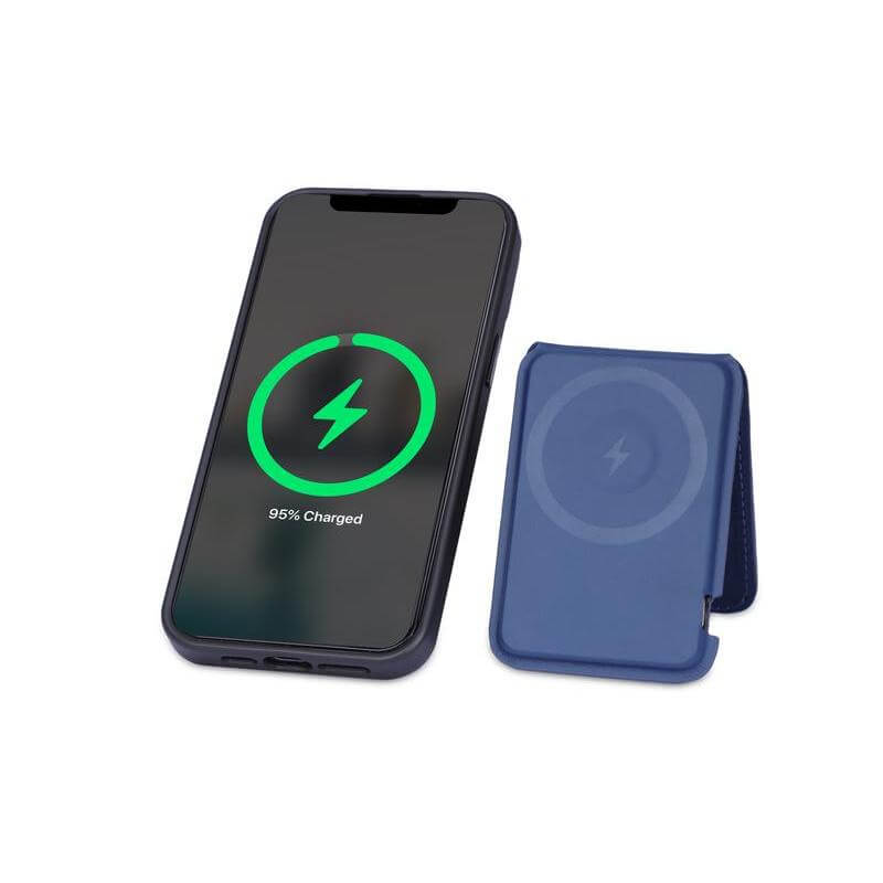 Giftology 3-in-1 Magnetic Wireless Charger Card Holder - Navy