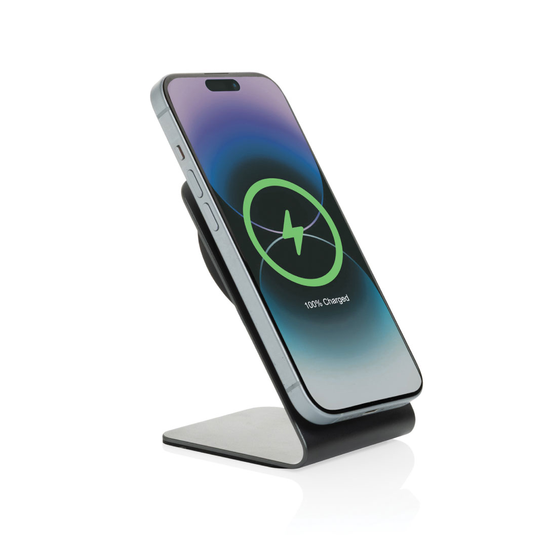 TERRA aluminum 15W magnetic wireless charging phone stand - Grey