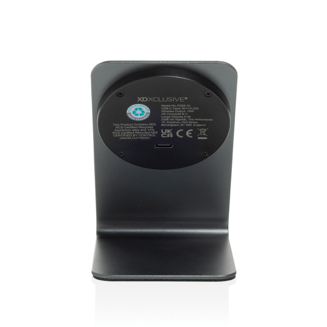 TERRA aluminum 15W magnetic wireless charging phone stand - Grey