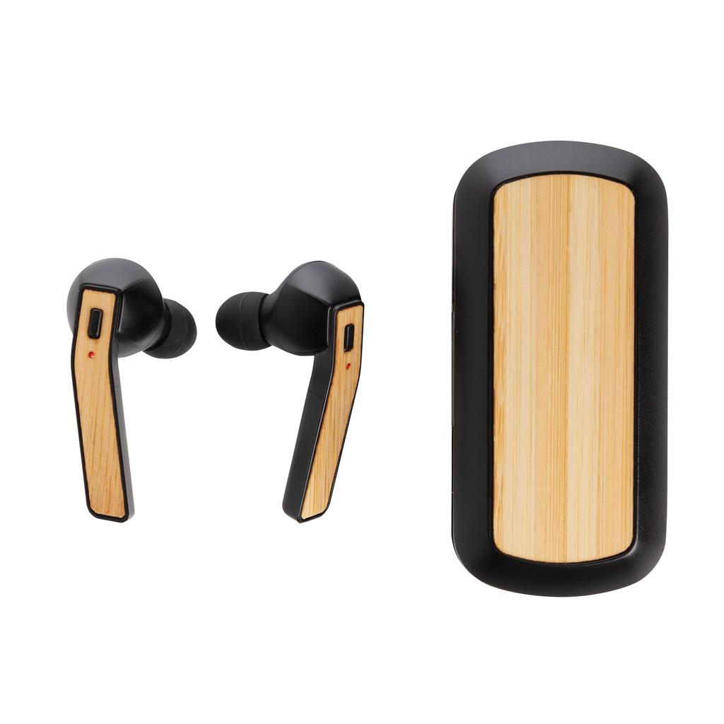 XD Bamboo Free Flow TWS Earbuds in Charging Case - Black