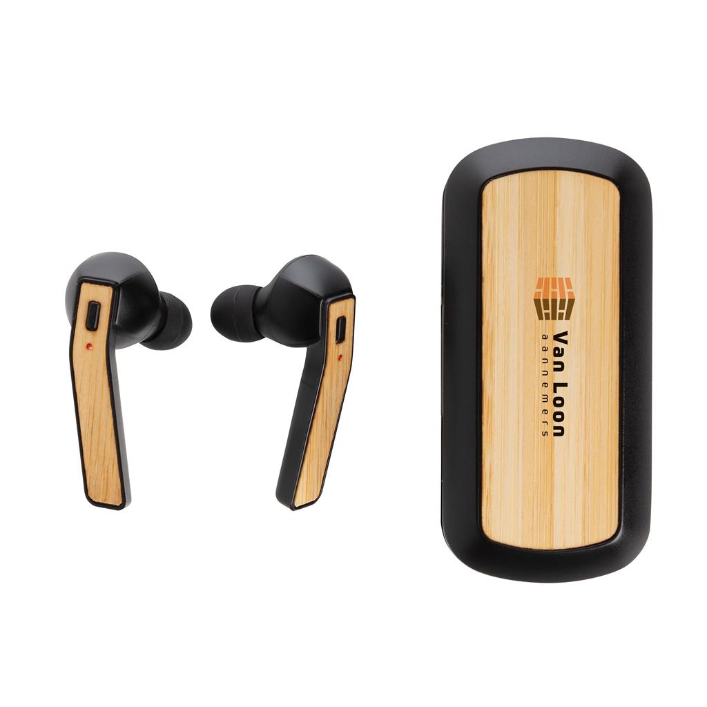XD Bamboo Free Flow TWS Earbuds in Charging Case - Black