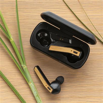 XD Bamboo Free Flow TWS Earbuds in Charging Case - Black