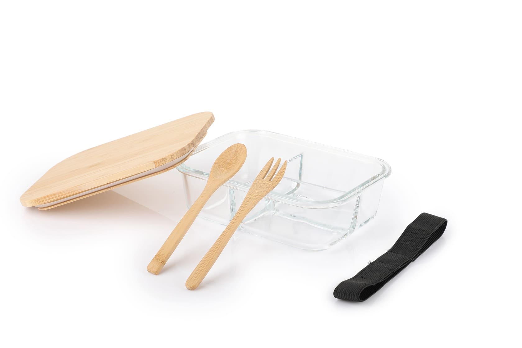 Hans Larsen Glass Lunch Box with Bamboo Cutlery