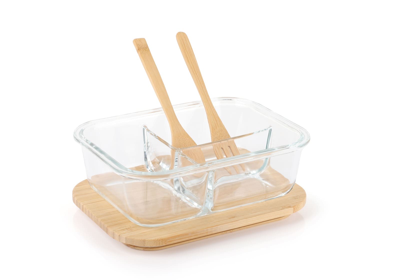 Hans Larsen Glass Lunch Box with Bamboo Cutlery