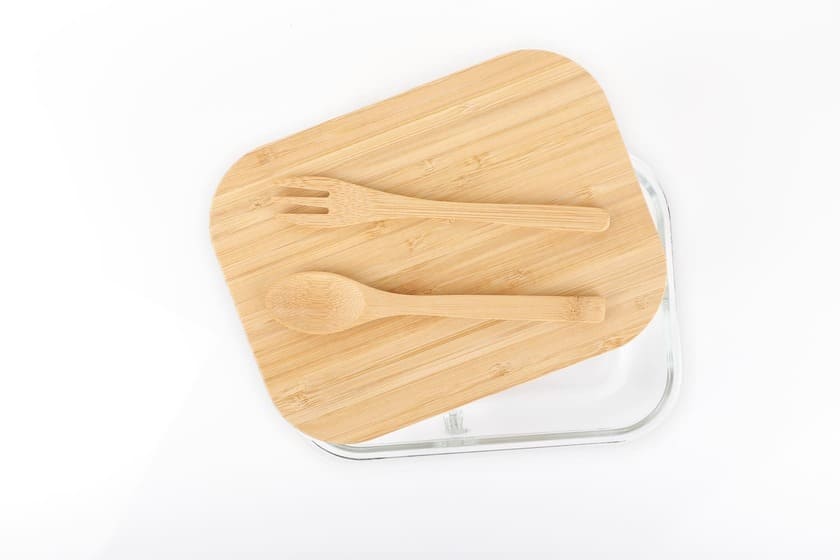Hans Larsen Glass Lunch Box with Bamboo Cutlery
