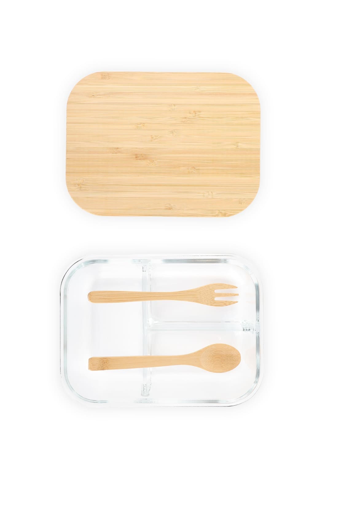 Hans Larsen Glass Lunch Box with Bamboo Cutlery