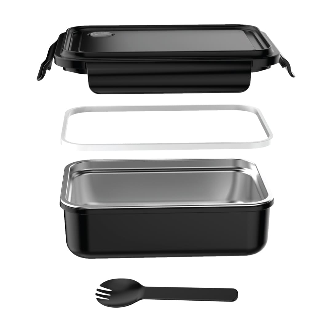 Hans Larsen Stainless Steel Lunch Box - 800ml - Black