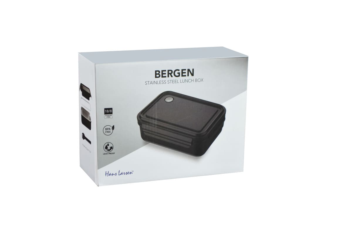 Hans Larsen Stainless Steel Lunch Box - 800ml - Black