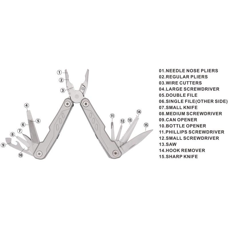 SANTHOME 15 in 1 Multi Function Tool - Silver