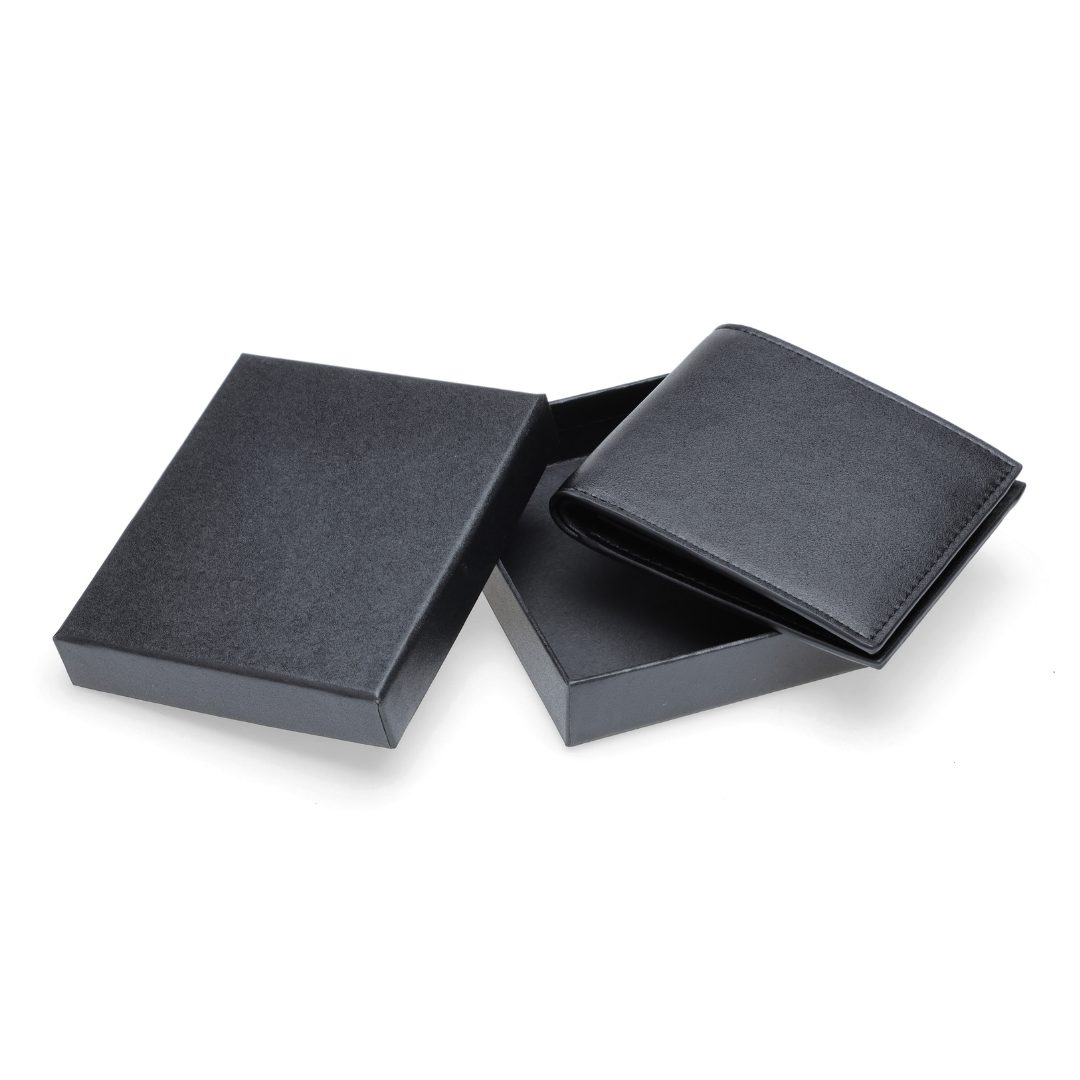 Men's Compact Bifold PU Wallet - Black