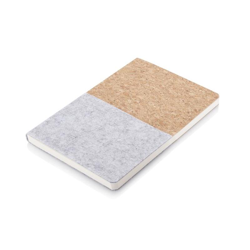 eco-neutral Recycled Felt & Cork Soft Cover Notebook