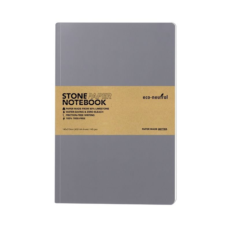 eco-neutral Stone Paper Tree-Free Notebook - Grey