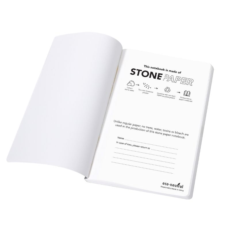 eco-neutral Stone Paper Tree-Free Notebook - Black