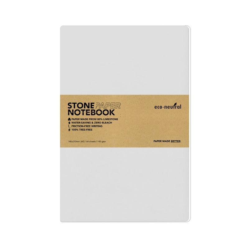 eco-neutral Stone Paper Tree-Free Notebook - White