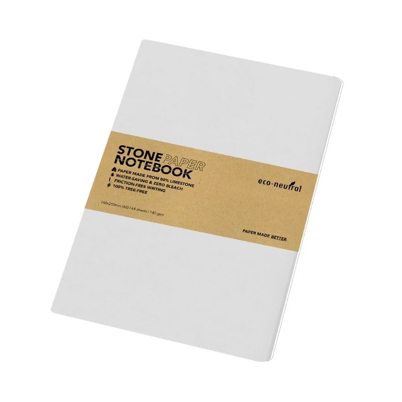 eco-neutral Stone Paper Tree-Free Notebook - White