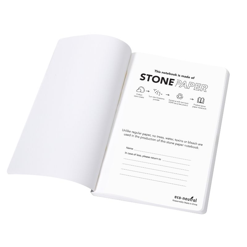 eco-neutral Stone Paper Tree-Free Notebook - White