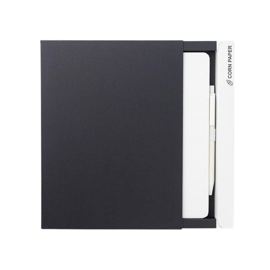 eco-neutral® A5 Hard Cover Notebook & Pen Set - Corn Paper