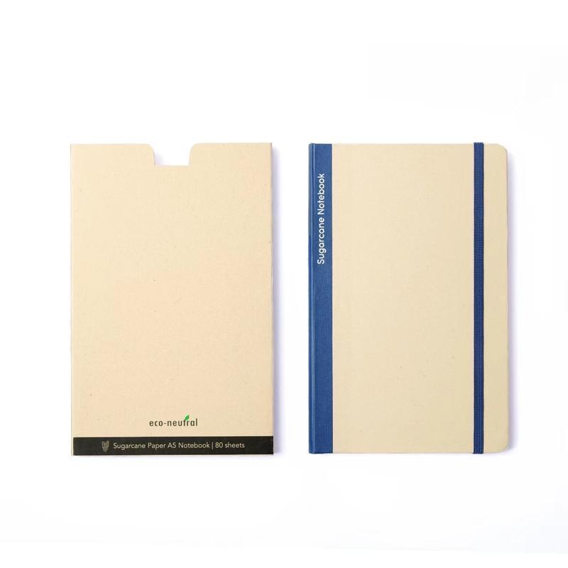 eco-neutral Sugarcane Paper A5 Notebook - Navy Blue