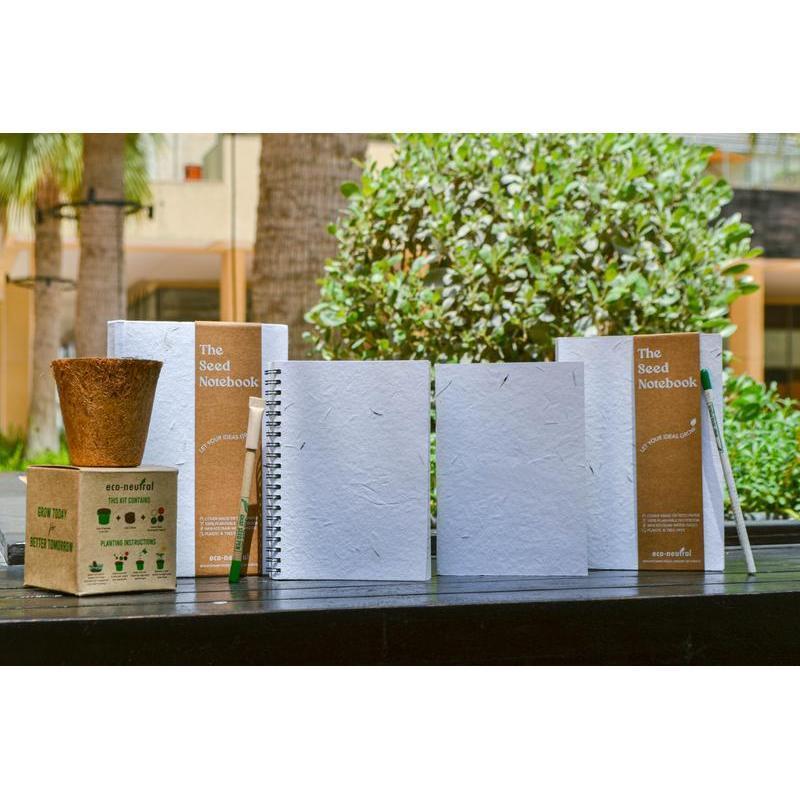 eco-neutral® B6 Soft Cover Handmade Seed Paper Spiral Notebook