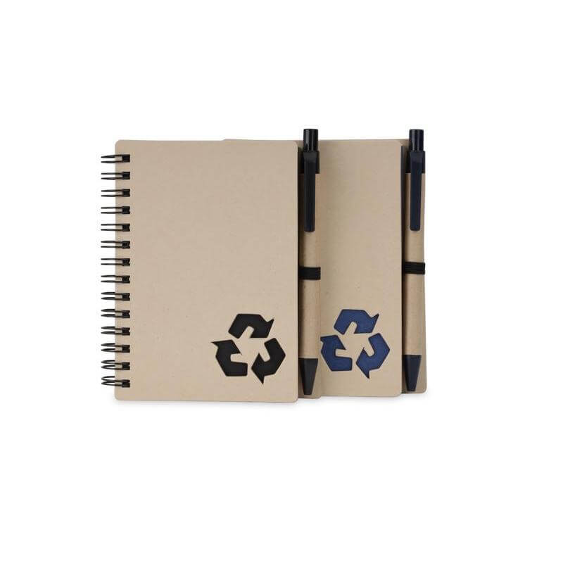 eco-neutral A6 Notepad & Pen Set with Sticky Note - Black